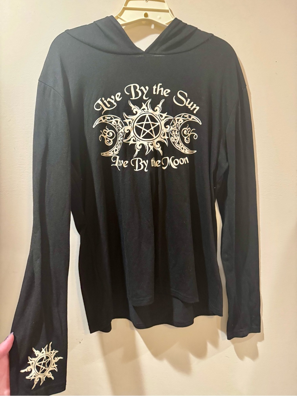 Black 'Live By the Sun Love By the Moon' Hooded Tee